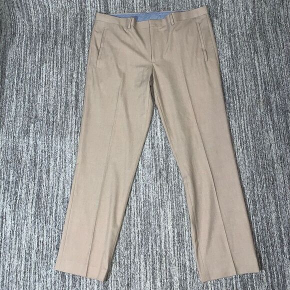 Murano Performance Men’s 38 x 32 Tan Pleated Dress‎ Pants Stretch - Picture 1 of 5